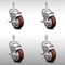 Service Caster 4 Inch SS Maroon Polyurethane Swivel 3/8 Inch Threaded Stem Caster Set Brake SCC SCC-SSTS20S414-PPUB-MRN-TLB-381615-4 - alternate 1